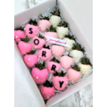 20pcs Ombre Pink Chocolate Strawberries Gift Box (Custom Wording)